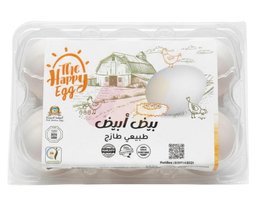 البيضه السعيده بيض ابيض طبيعي طازج 18 قطعه
