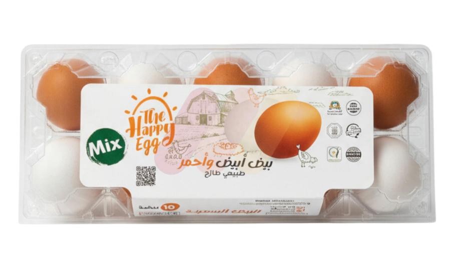 البيضه السعيده بيض ابيض و احمر طبيعي طازج 10 قطع