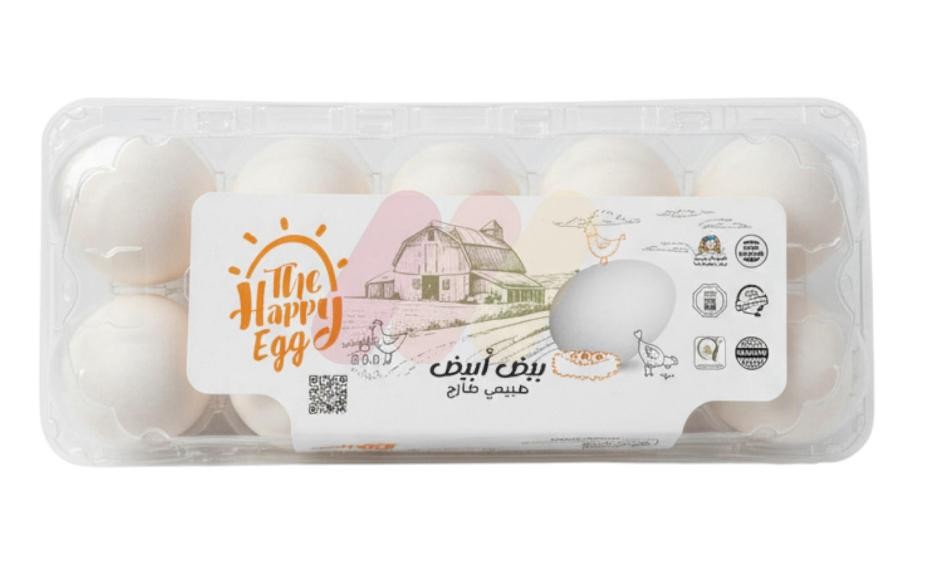 البيضه السعيده بيض ابيض طبيعي طازج 10 قطع