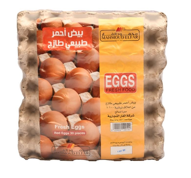 محمود الفار بيض مائده احمر طبيعي 30 بيضه
